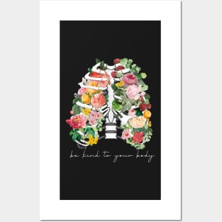 Be Kind To Your Body | White Text Posters and Art